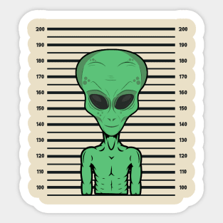 Alien Mugshot Sticker